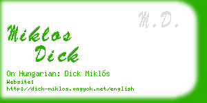 miklos dick business card