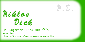 miklos dick business card